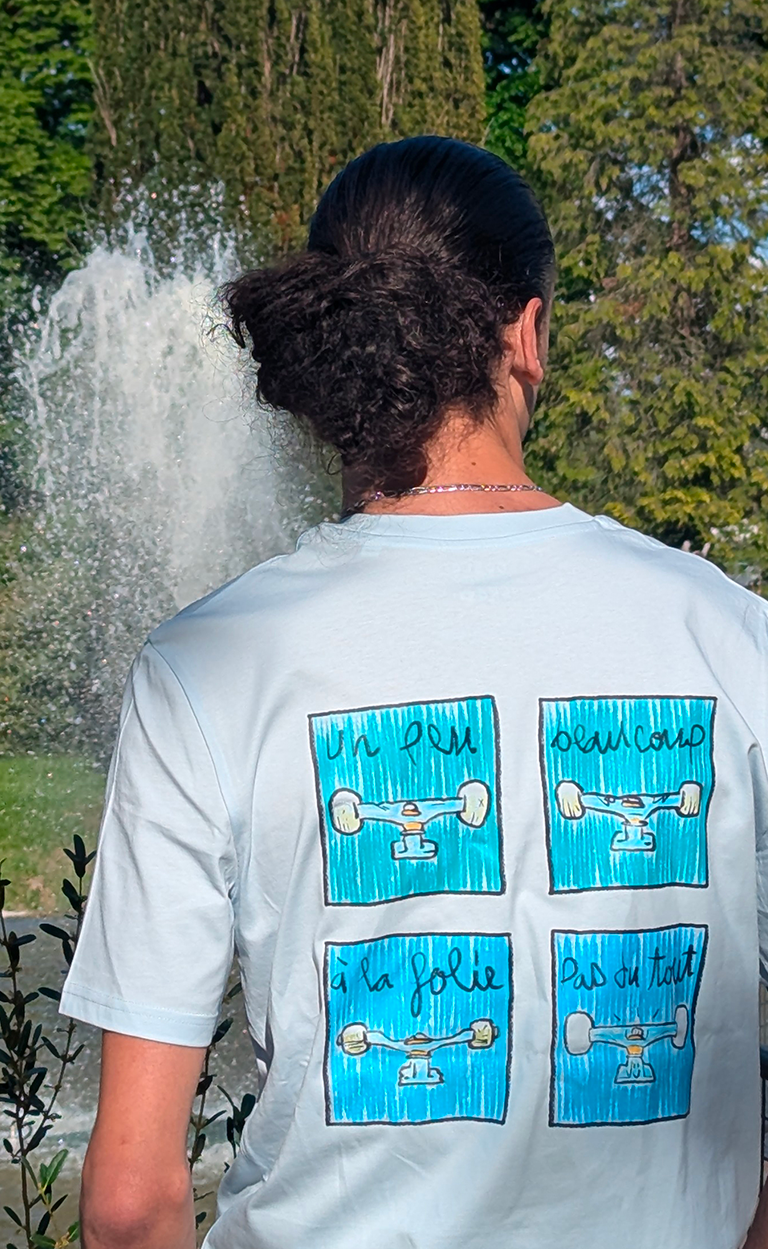 Laurent Claveau A la folie Trucks (Blue Lce) – T-shirt – Image 3